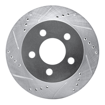 R1 Concepts R1 99-06 Jeep Cherokee Front Left Drilled & Slotted Silver Brake Rotor