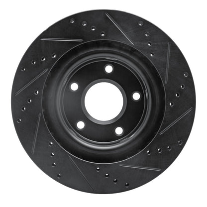 R1 Concepts R1 05-13 Cadillac XLR Front Left Drilled & Slotted Black Brake Rotor