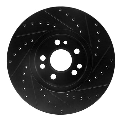 R1 Concepts R1 91-99 Mercedes-Benz 300SD Front Left Drilled & Slotted Black Brake Rotor