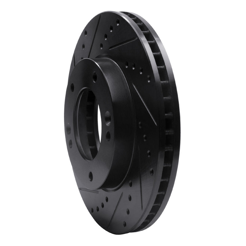 R1 Concepts R1 03-06 Kia Sorento Front Left Drilled & Slotted Black Brake Rotor