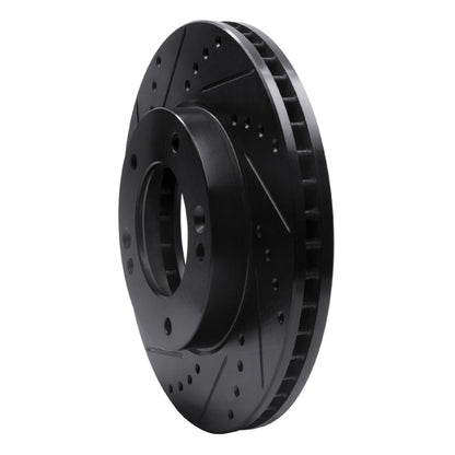 R1 Concepts R1 03-06 Kia Sorento Front Left Drilled & Slotted Black Brake Rotor