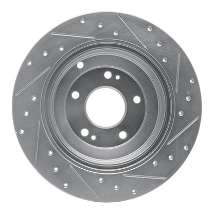 R1 Concepts R1 10-16 Hyundai Genesis Coupe Rear Left Drilled & Slotted Silver Brake Rotor