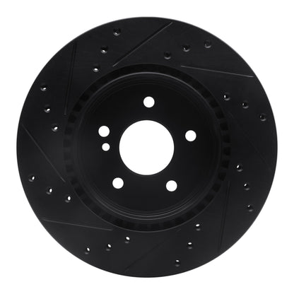 R1 Concepts R1 98-09 Chrysler Crossfire Rear Right Drilled & Slotted Black Brake Rotor
