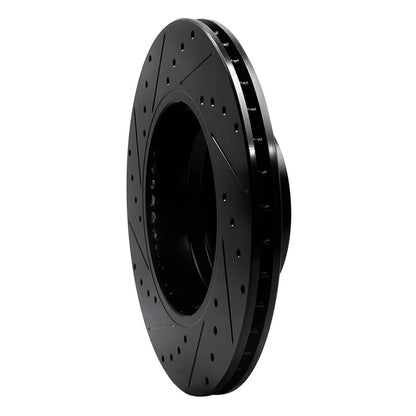 R1 Concepts R1 06-12 BMW 330XI Front Right Drilled & Slotted Black Brake Rotor