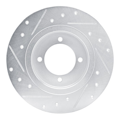 R1 Concepts R1 75-82 Nissan 610 Front Right Drilled & Slotted Silver Brake Rotor