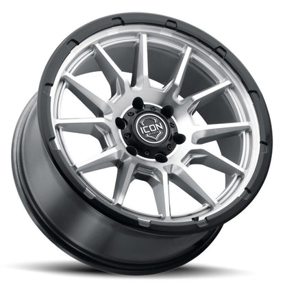 ICON Alloys Cajon 20x9 / 6x5.5 / 16mm / 5.625in BS Silver Machined Wheel w/ GB Lip