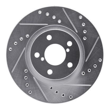 R1 Concepts R1 90-16 Saab 9-2X Front Right Drilled & Slotted Silver Brake Rotor