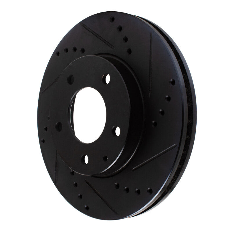 R1 Concepts R1 95-06 Mazda MPV Front Right Drilled & Slotted Black Brake Rotor