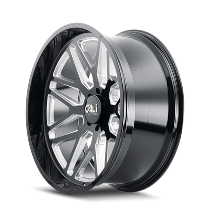 Cali Off-Road 9115 Invader 26x14 / 8x165.1 BP / -76mm Offset / 125.2mm Hub Gloss Black Milled Wheel