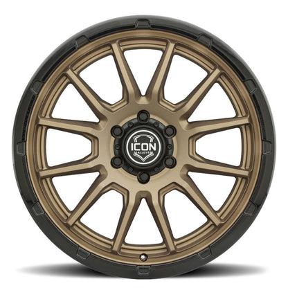ICON Alloys Cajon 20x9 / 5x5 / -12mm / 4.5in BS Satin Bronze Wheel w/ GB Lip