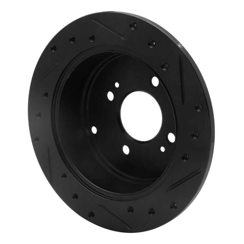 R1 Concepts R1 06-12 Dodge Attitude (Mexico) Rear Left Drilled & Slotted Black Brake Rotor