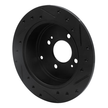 R1 Concepts R1 06-12 Dodge Attitude (Mexico) Rear Left Drilled & Slotted Black Brake Rotor