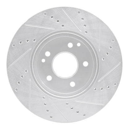 R1 Concepts R1 96-11 Chrysler Crossfire Front Left Drilled & Slotted Silver Brake Rotor