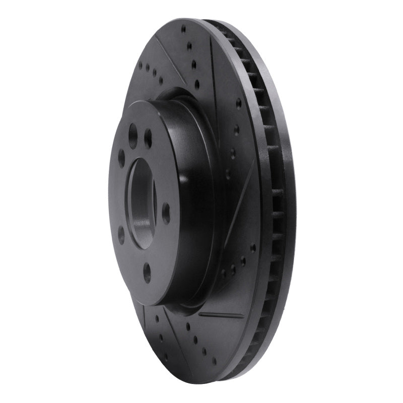 R1 Concepts R1 05-07 Land Rover LR3 Front Right Drilled & Slotted Black Brake Rotor