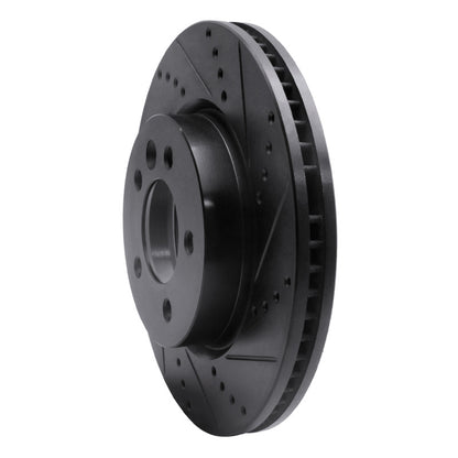 R1 Concepts R1 05-07 Land Rover LR3 Front Right Drilled & Slotted Black Brake Rotor