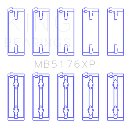 King Engine Bearings Mitsubishi 4G91/4G92/4G93 16V (Size +0.25mm) Main Bearing Set