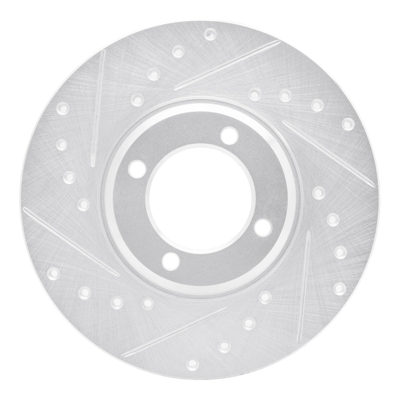 R1 Concepts R1 63-86 Ford Cortina Front Left Drilled & Slotted Silver Brake Rotor