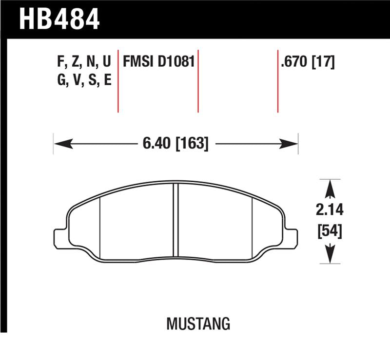 Hawk Performance Hawk 2008-2009 Ford Mustang Bullitt 4.6 HPS 5.0 Front Brake Pads