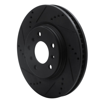 R1 Concepts R1 04-09 Buick Allure Front Left Drilled & Slotted Black Brake Rotor