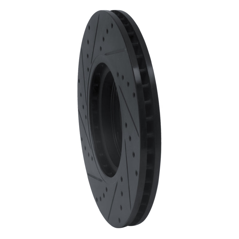 R1 Concepts R1 07-17 Nissan Sentra Front Right Drilled & Slotted Black Brake Rotor
