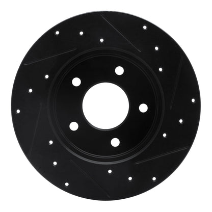 R1 Concepts R1 92-05 Buick LeSabre Rear Left Drilled & Slotted Black Brake Rotor