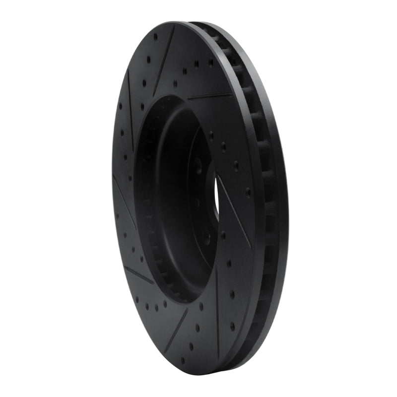 R1 Concepts R1 14-20 Cadillac CT6 Front Right Drilled & Slotted Black Brake Rotor