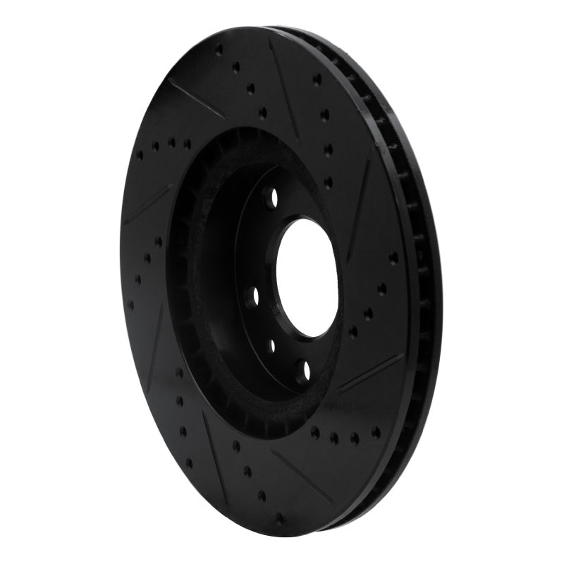 R1 Concepts R1 04-08 Mazda RX-8 Front Left Drilled & Slotted Black Brake Rotor