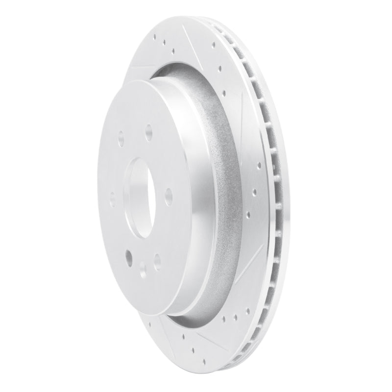 R1 Concepts R1 13-19 Cadillac XTS Rear Right Drilled & Slotted Silver Brake Rotor
