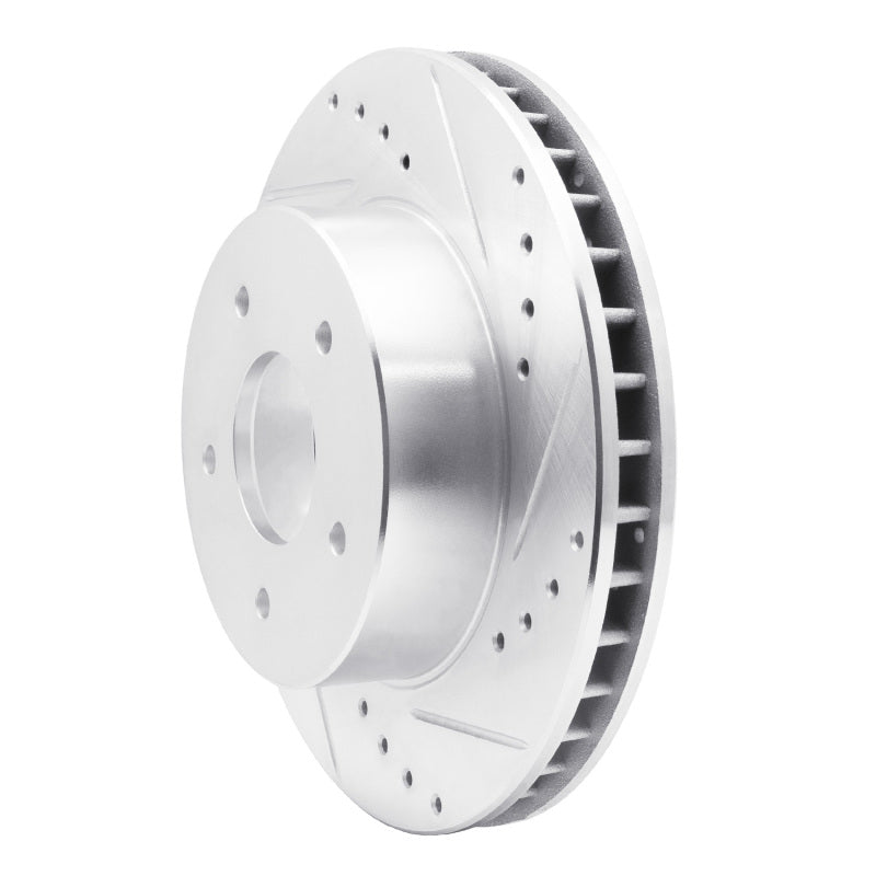 R1 Concepts R1 63-82 Chevrolet Corvette Front Right Drilled & Slotted Silver Brake Rotor