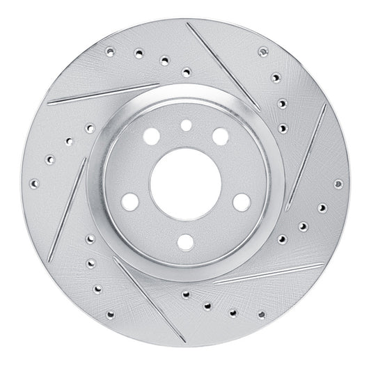 R1 Concepts R1 94-95 Alfa Romeo 164 Front Right Drilled & Slotted Silver Brake Rotor