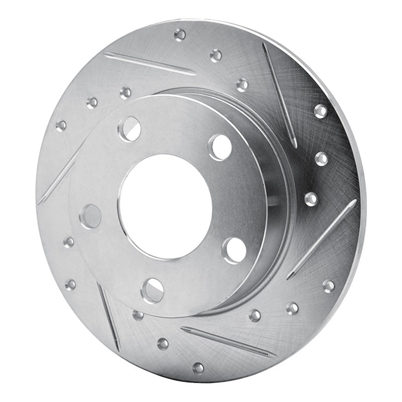 R1 Concepts R1 85-00 Audi 5000CS Turbo Quattro Rear Right Drilled & Slotted Silver Brake Rotor