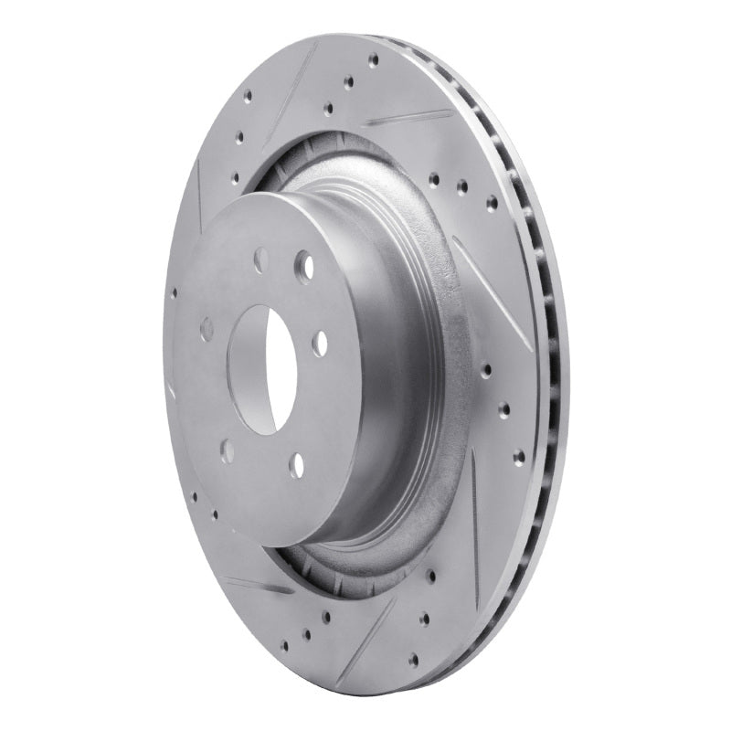 R1 Concepts R1 09-20 Nissan 370Z Rear Left Drilled & Slotted Silver Brake Rotor