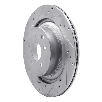 R1 Concepts R1 09-20 Nissan 370Z Rear Left Drilled & Slotted Silver Brake Rotor