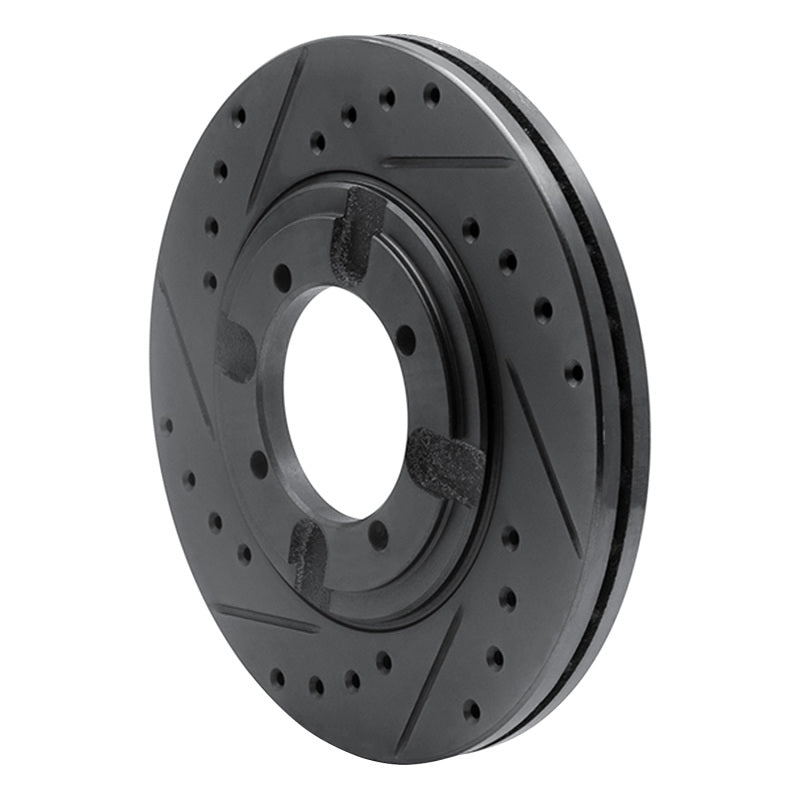 R1 Concepts R1 84-90 Dodge COLT Front Left Drilled & Slotted Black Brake Rotor