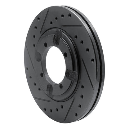 R1 Concepts R1 84-90 Dodge COLT Front Left Drilled & Slotted Black Brake Rotor