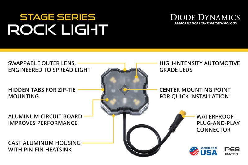 Diode Dynamics RGBW Rock Light Installer Kit (12-pack)