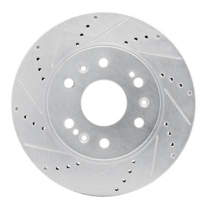 R1 Concepts R1 05-19 Chevrolet Silverado 1500 Front Left Drilled & Slotted Silver Brake Rotor