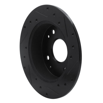 R1 Concepts R1 98-02 Acura CL Rear Left Drilled & Slotted Black Brake Rotor