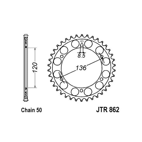 JT JTR862,46 Chain Sprocket
