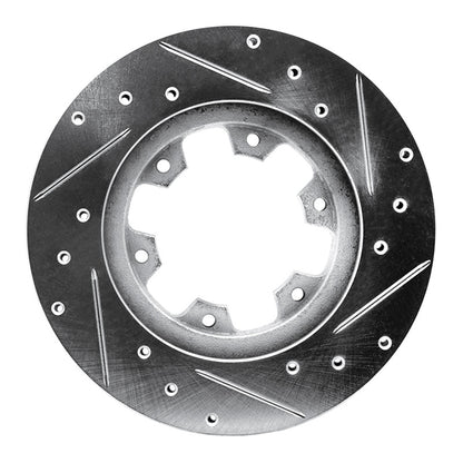 R1 Concepts R1 83-85 Nissan 720 DATSUN Front Left Drilled & Slotted Silver Brake Rotor