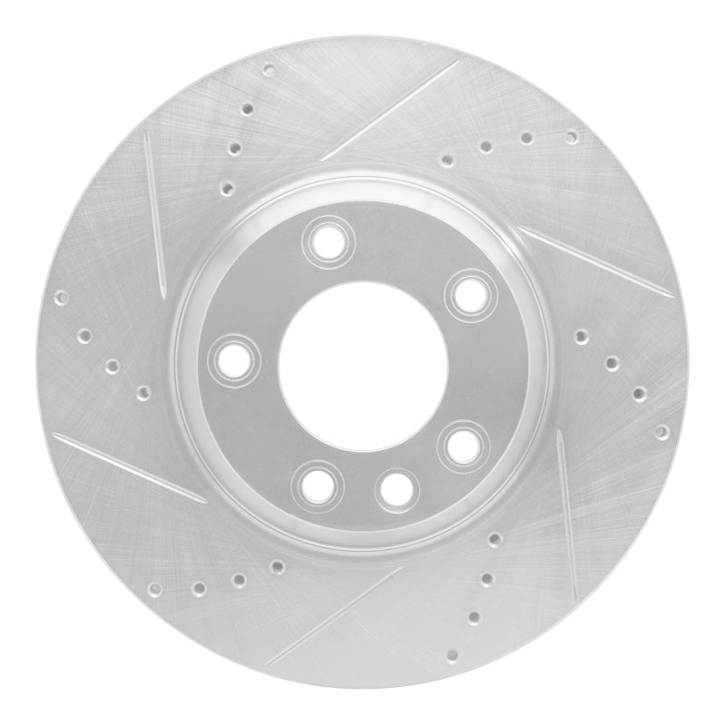 R1 Concepts R1 03-15 Audi Q7 Right Front Drilled & Slotted Silver Brake Rotor