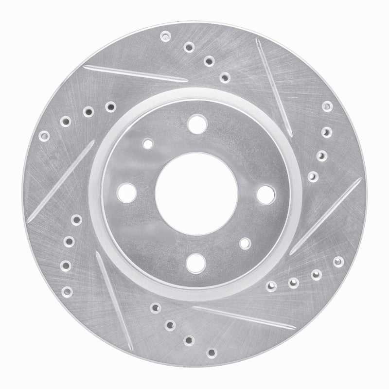 R1 Concepts R1 86-88 Mazda RX-7 Rear Right Drilled & Slotted Silver Brake Rotor