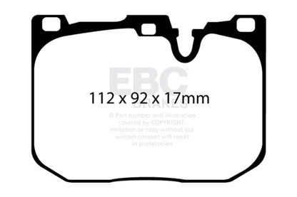 EBC 14-18 BMW M3 3.0 Twin Turbo (F80) Redstuff Front Brake Pads