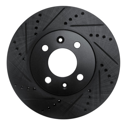 R1 Concepts R1 88-98 Saab 9000 Front Left Drilled & Slotted Black Brake Rotor
