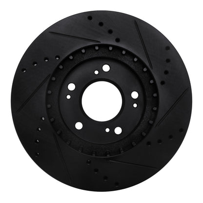 R1 Concepts R1 04-11 Mitsubishi Grandis (Mexico) Front Left Drilled & Slotted Black Brake Rotor