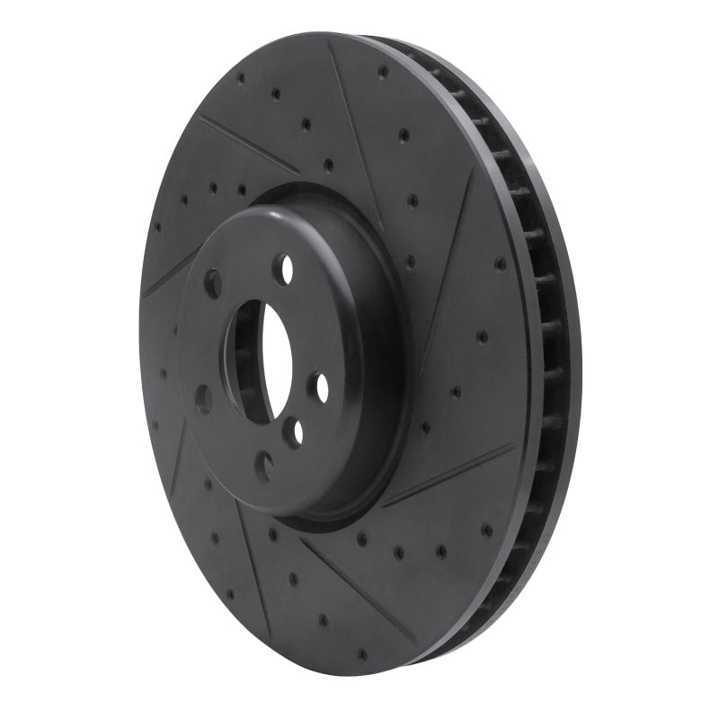 R1 Concepts R1 16-25 BMW 230I xDrive Right Front Drilled & Slotted Black Brake Rotor