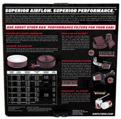 K&N Engineering K&N 14in Red Custom Air Cleaner Assembly - 5.125in ID x 14in OD x 2.75in H x 1.25in Drop Base