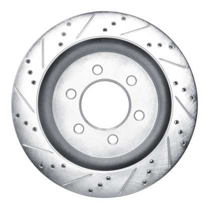 R1 Concepts R1 18-21 Ford F-150 4WD Rear Right Drilled & Slotted Silver Brake Rotor