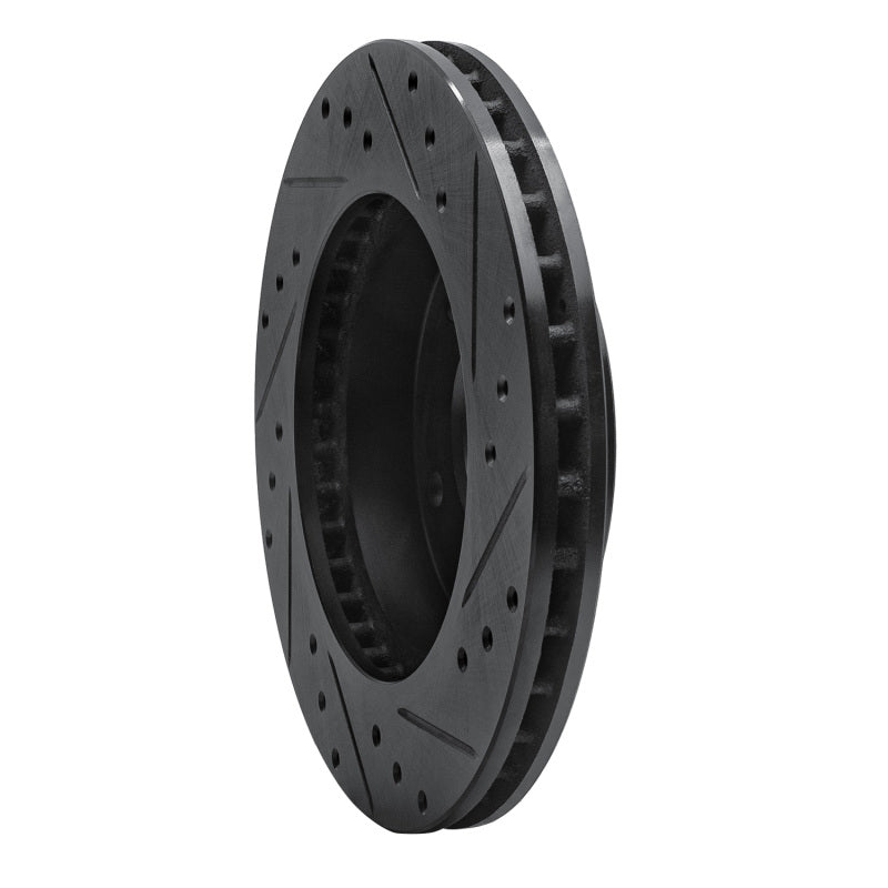R1 Concepts R1 77-80 Buick Electra Rear Left Drilled & Slotted Black Brake Rotor