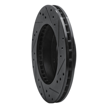 R1 Concepts R1 77-80 Buick Electra Rear Left Drilled & Slotted Black Brake Rotor